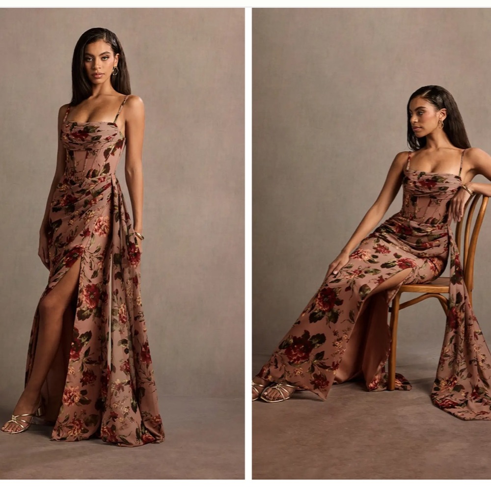 NWT AURRA MAUVE MULTI MAXI DRESS